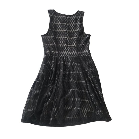 Lily Rose Women's Mini Dress Scoop Neck Sleeveless Black Lace Fit & Flare Size L - Picture 3 of 11